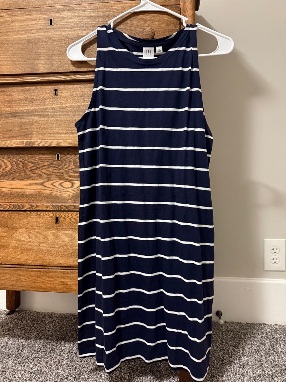 GAP Navy and White Striped Tank Dress